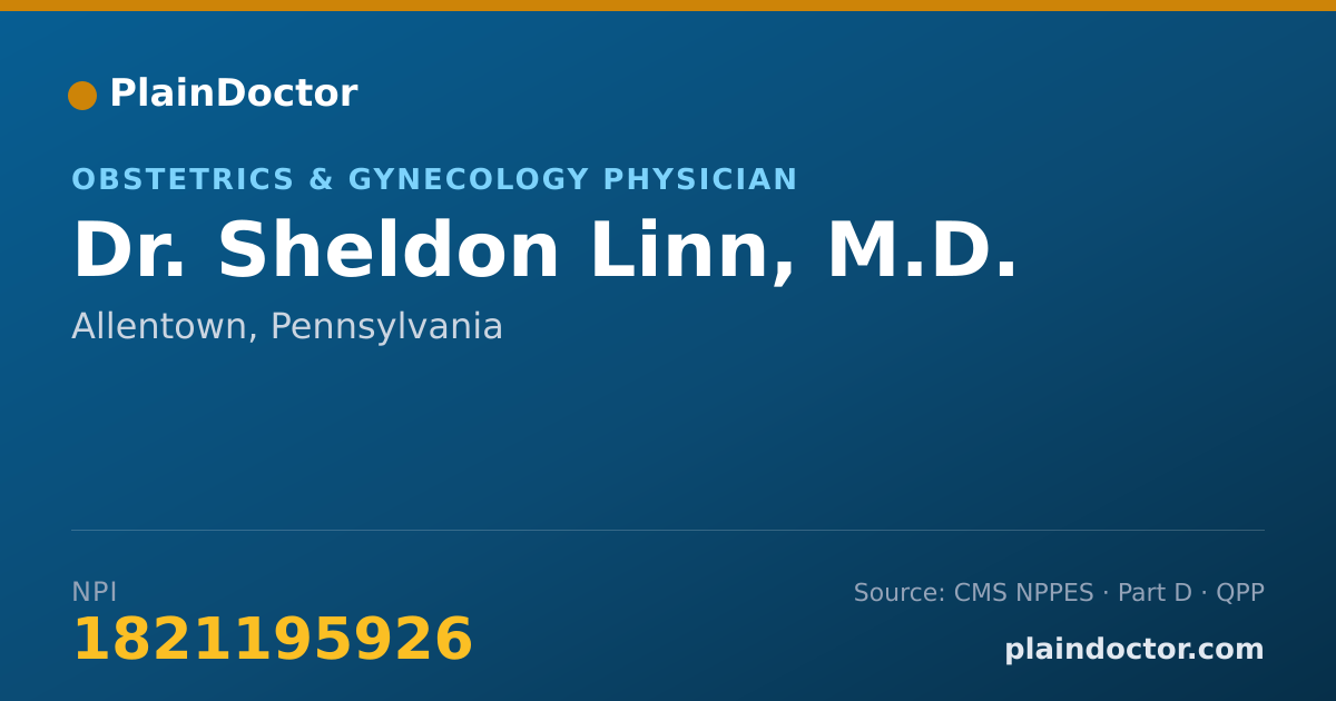 Shareable card for Sheldon Linn, M.D. - Obstetrics & Gynecology Physician, Allentown, PA