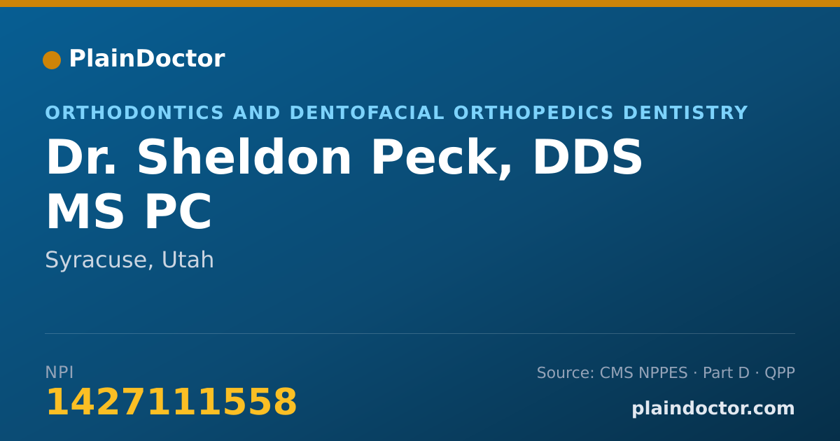Shareable card for Sheldon Peck, DDS MS PC - Orthodontics and Dentofacial Orthopedics Dentistry, Syracuse, UT