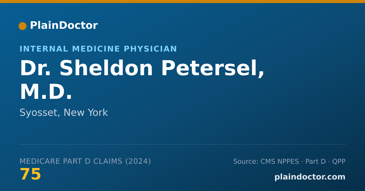 Shareable card for Sheldon Petersel, M.D. - Internal Medicine Physician, Syosset, NY