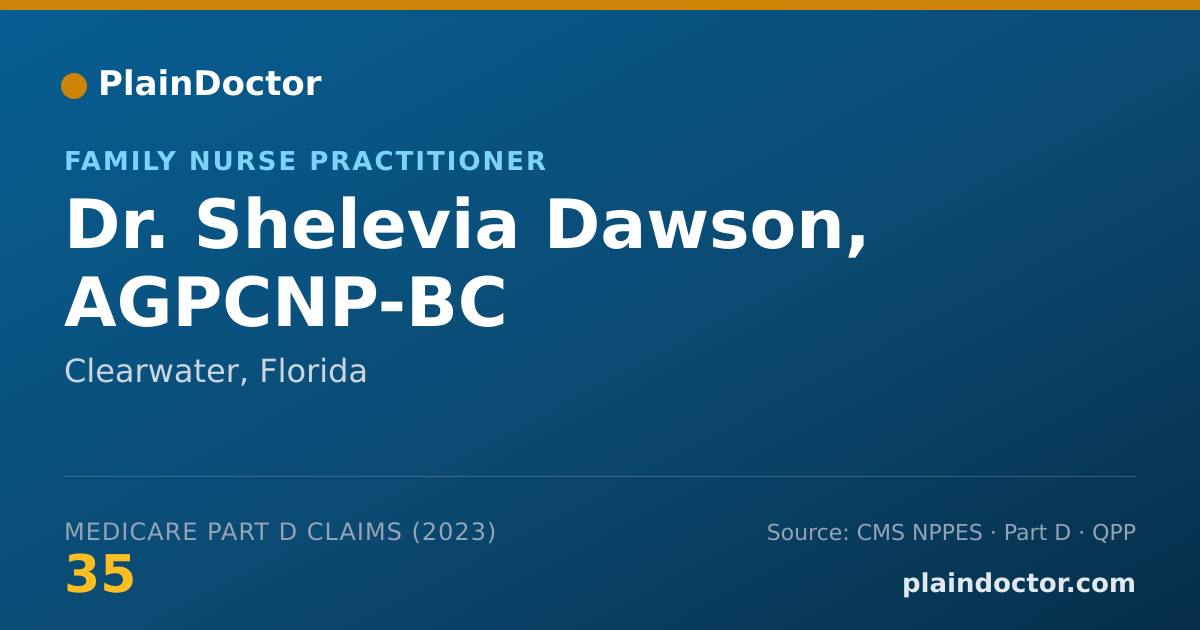 Shareable card for Shelevia Dawson, AGPCNP-BC - Family Nurse Practitioner, Clearwater, FL