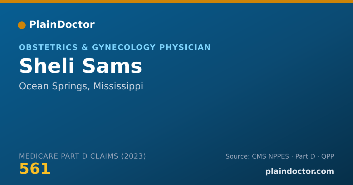 Shareable card for Sheli Sams - Obstetrics & Gynecology Physician, Ocean Springs, MS
