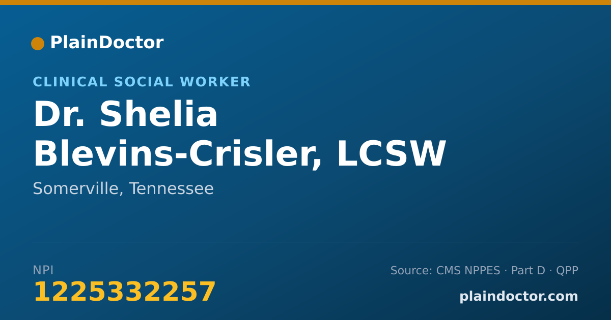 Shareable card for Shelia Blevins-Crisler, LCSW - Clinical Social Worker, Somerville, TN
