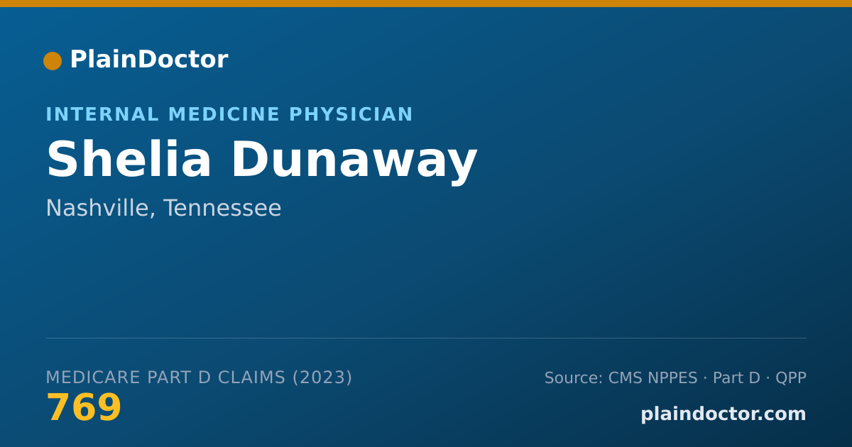 Shareable card for Shelia Dunaway - Internal Medicine Physician, Nashville, TN