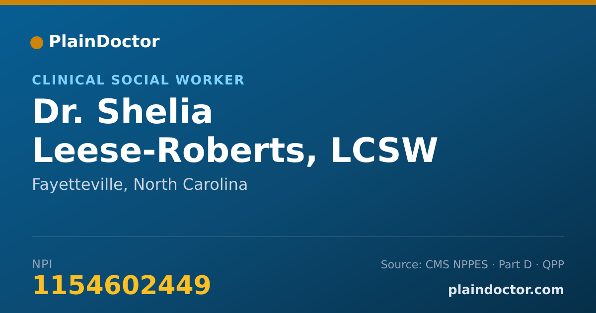 Shareable card for Shelia Leese-Roberts, LCSW - Clinical Social Worker, Fayetteville, NC