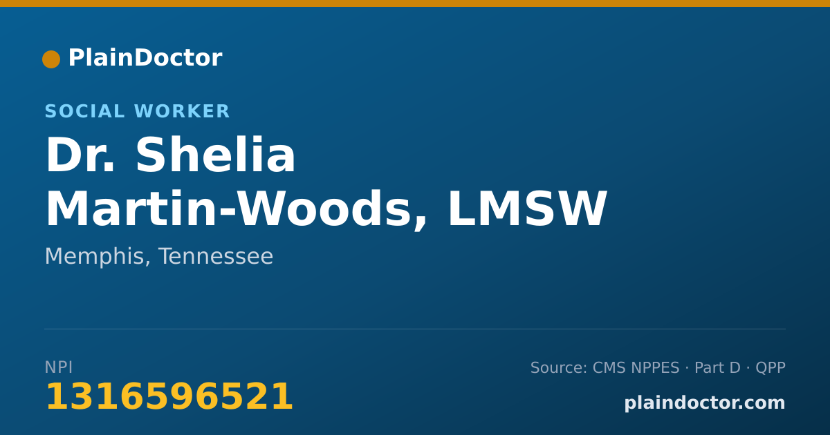Shareable card for Shelia Martin-Woods, LMSW - Social Worker, Memphis, TN