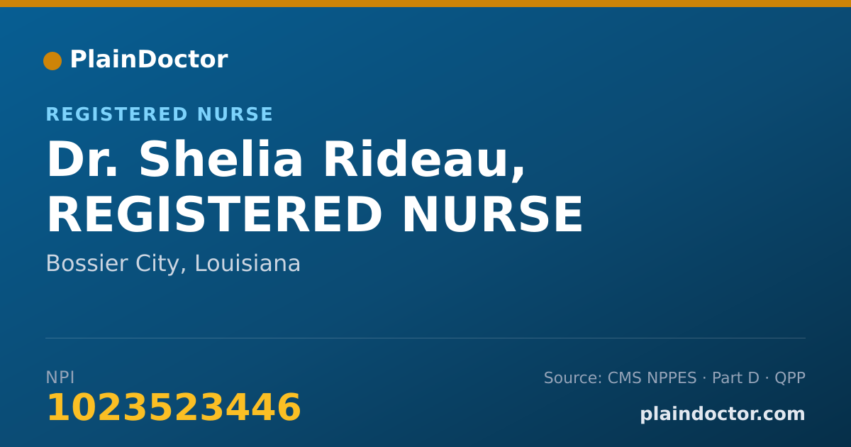 Shareable card for Shelia Rideau, REGISTERED NURSE - Registered Nurse, Bossier City, LA