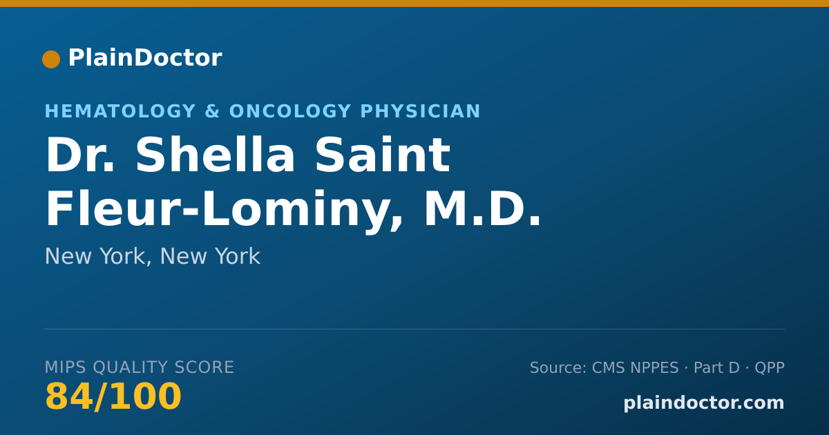 Shareable card for Shella Saint Fleur-Lominy, M.D. - Hematology & Oncology Physician, New York, NY