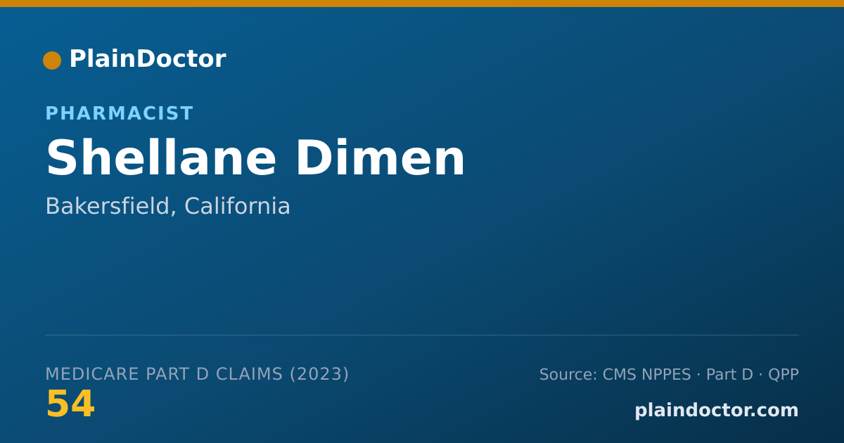 Shareable card for Shellane Dimen - Pharmacist, Bakersfield, CA