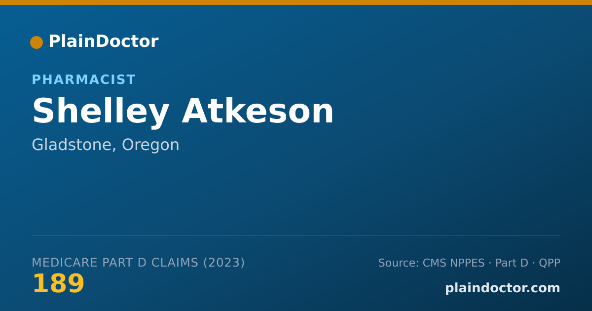 Shareable card for Shelley Atkeson - Pharmacist, Gladstone, OR