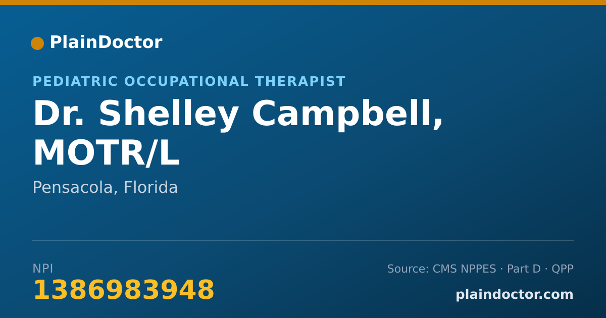 Shareable card for Shelley Campbell, MOTR/L - Pediatric Occupational Therapist, Pensacola, FL