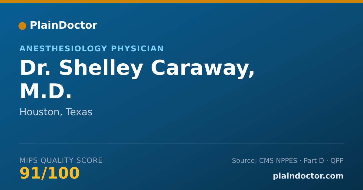 Shareable card for Shelley Caraway, M.D. - Anesthesiology Physician, Houston, TX