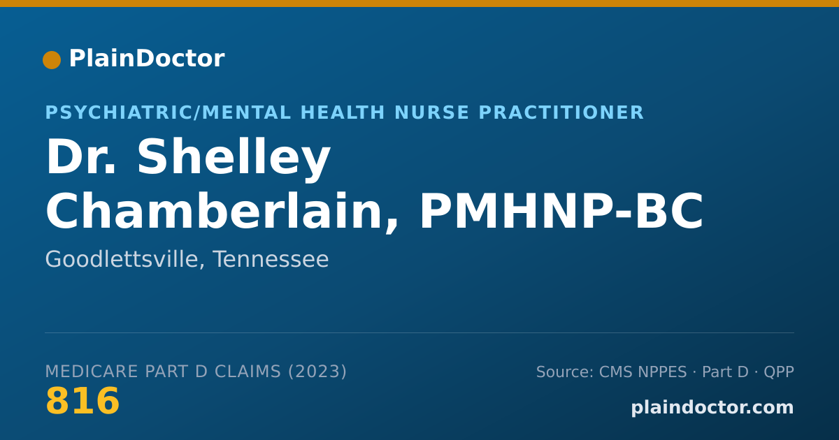 Shareable card for Shelley Chamberlain, PMHNP-BC - Psychiatric/Mental Health Nurse Practitioner, Goodlettsville, TN