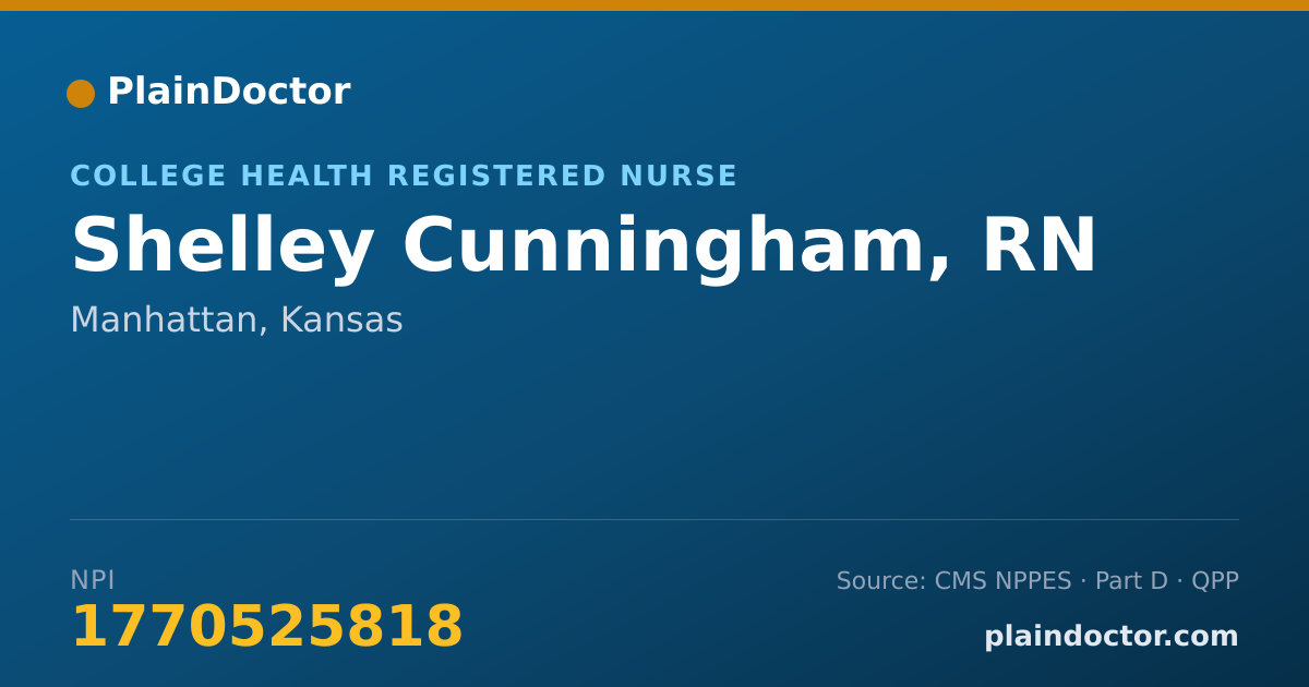 Shareable card for Shelley Cunningham, RN - College Health Registered Nurse, Manhattan, KS