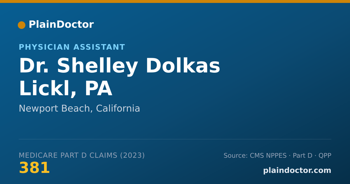 Shareable card for Shelley Dolkas Lickl, PA - Physician Assistant, Newport Beach, CA