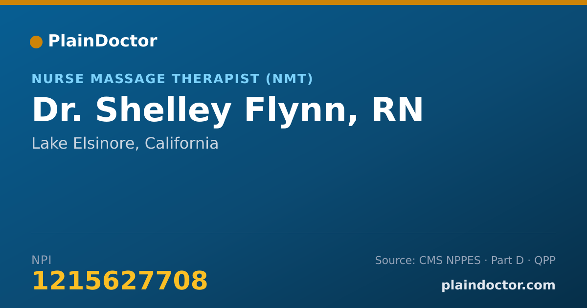 Shareable card for Shelley Flynn, RN - Nurse Massage Therapist (NMT), Lake Elsinore, CA