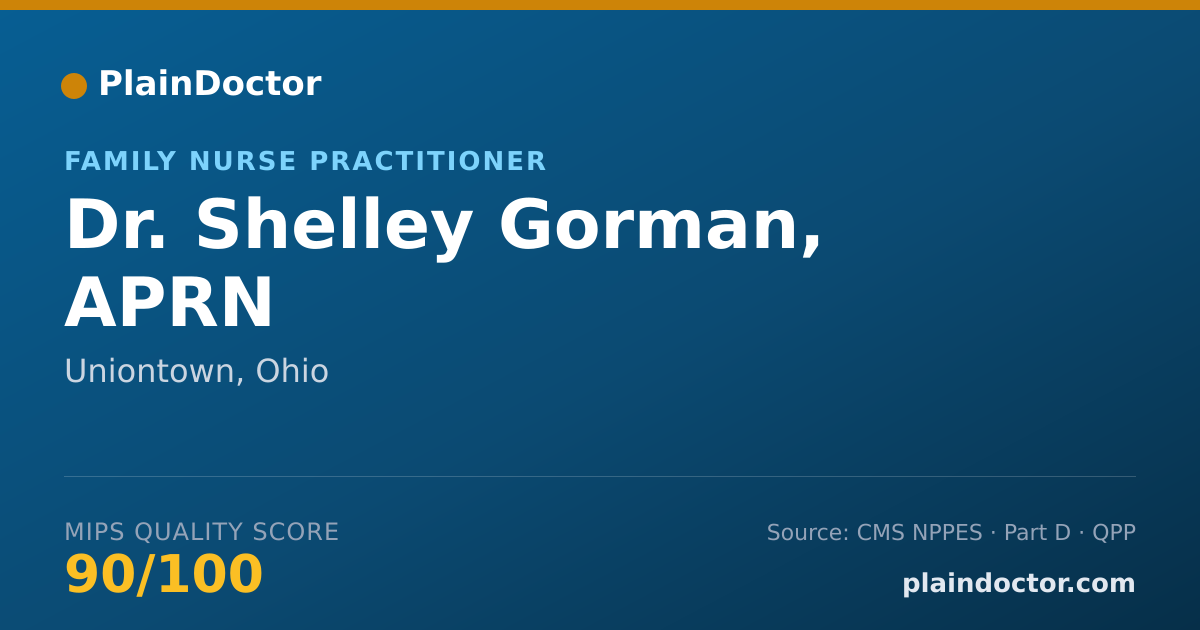 Shareable card for Shelley Gorman, APRN - Family Nurse Practitioner, Uniontown, OH