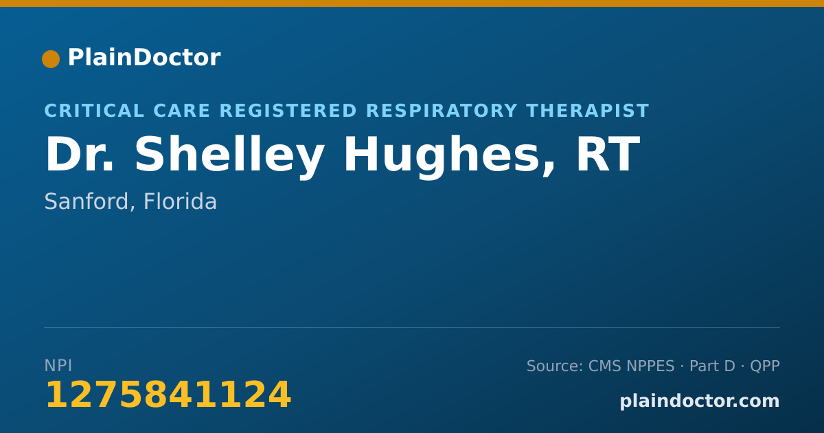 Shareable card for Shelley Hughes, RT - Critical Care Registered Respiratory Therapist, Sanford, FL