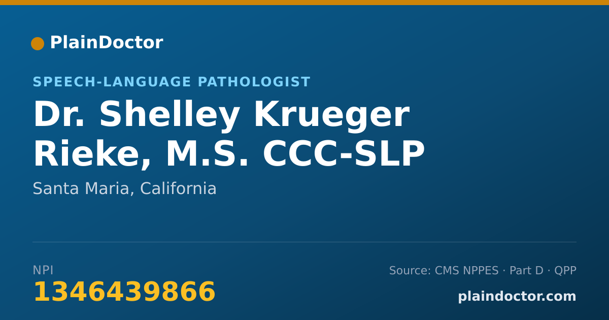 Shareable card for Shelley Krueger Rieke, M.S. CCC-SLP - Speech-Language Pathologist, Santa Maria, CA