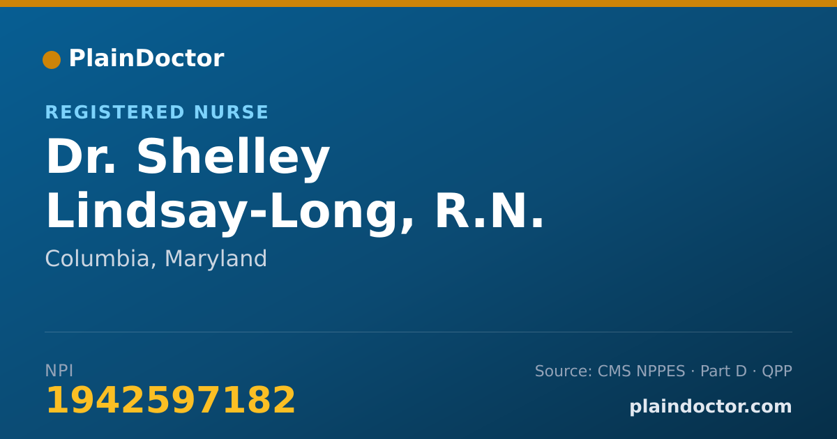 Shareable card for Shelley Lindsay-Long, R.N. - Registered Nurse, Columbia, MD