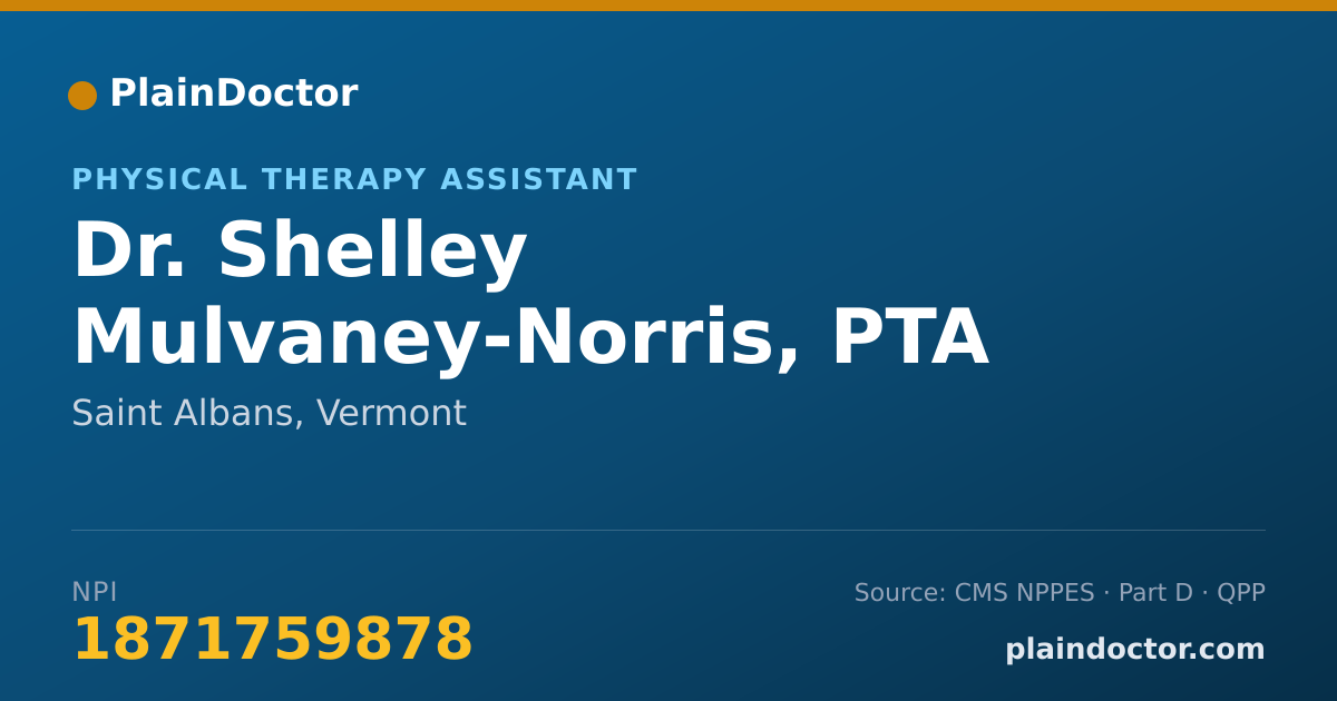 Shareable card for Shelley Mulvaney-Norris, PTA - Physical Therapy Assistant, Saint Albans, VT