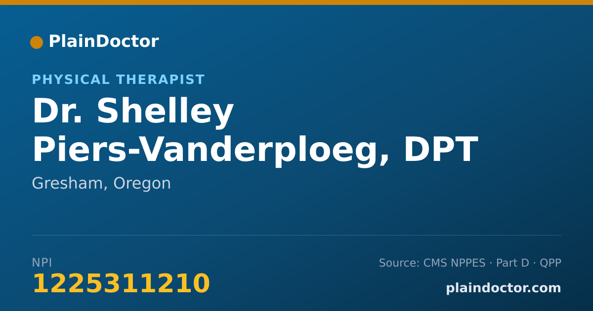 Shareable card for Shelley Piers-Vanderploeg, DPT - Physical Therapist, Gresham, OR