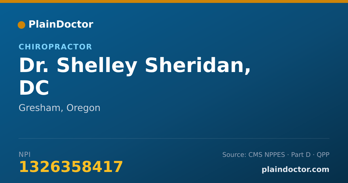 Shareable card for Shelley Sheridan, DC - Chiropractor, Gresham, OR