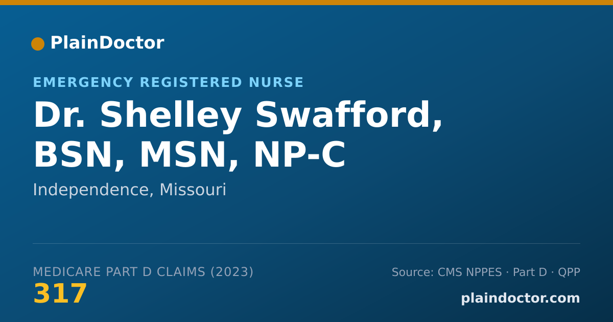Shareable card for Shelley Swafford, BSN, MSN, NP-C - Emergency Registered Nurse, Independence, MO