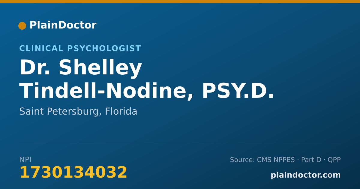 Shareable card for Shelley Tindell-Nodine, PSY.D. - Clinical Psychologist, Saint Petersburg, FL