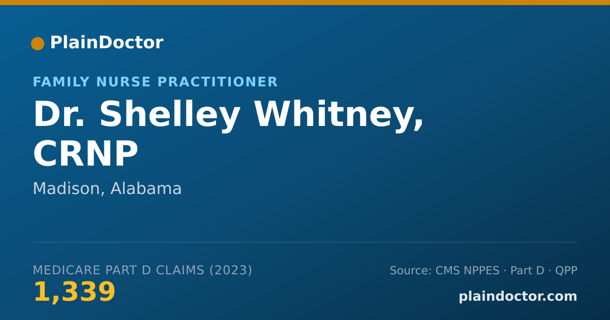 Shareable card for Shelley Whitney, CRNP - Family Nurse Practitioner, Madison, AL