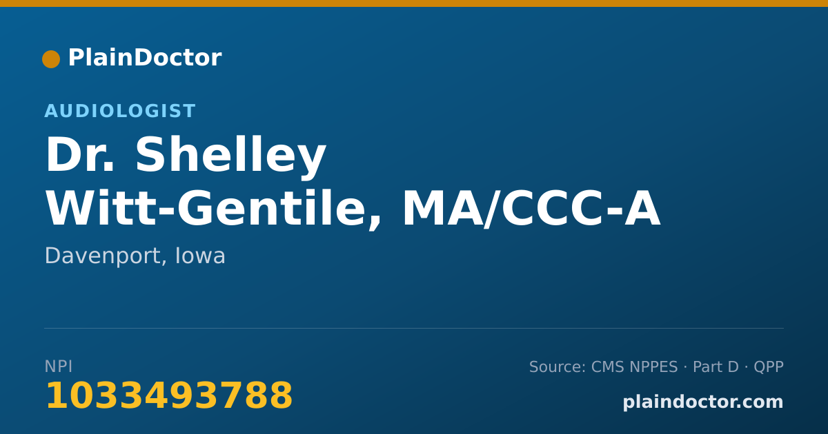 Shareable card for Shelley Witt-Gentile, MA/CCC-A - Audiologist, Davenport, IA