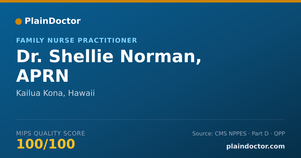 Shareable card for Shellie Norman, APRN - Family Nurse Practitioner, Kailua Kona, HI