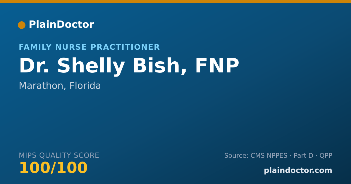 Shareable card for Shelly Bish, FNP - Family Nurse Practitioner, Marathon, FL