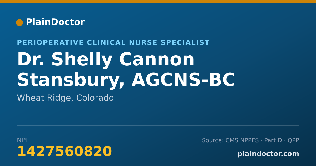 Shareable card for Shelly Cannon Stansbury, AGCNS-BC - Perioperative Clinical Nurse Specialist, Wheat Ridge, CO