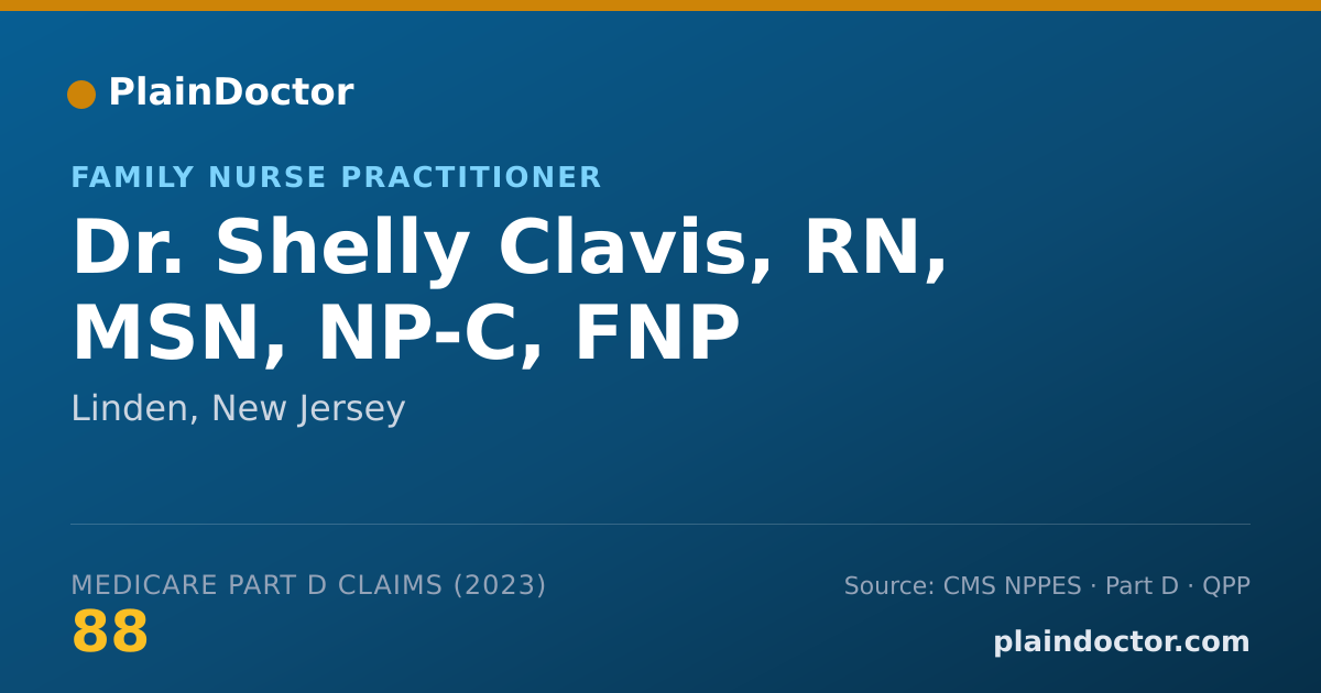 Shareable card for Shelly Clavis, RN, MSN, NP-C, FNP - Family Nurse Practitioner, Linden, NJ