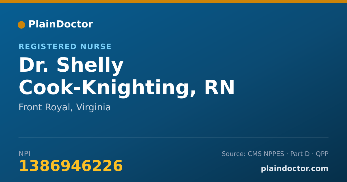 Shareable card for Shelly Cook-Knighting, RN - Registered Nurse, Front Royal, VA