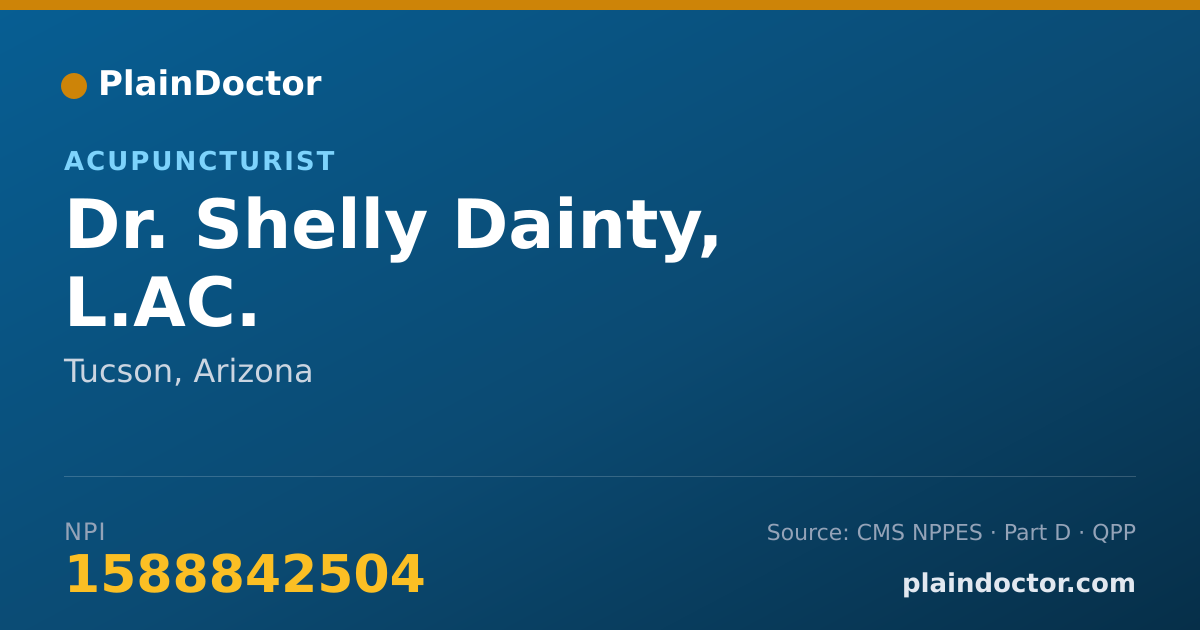 Shareable card for Shelly Dainty, L.AC. - Acupuncturist, Tucson, AZ