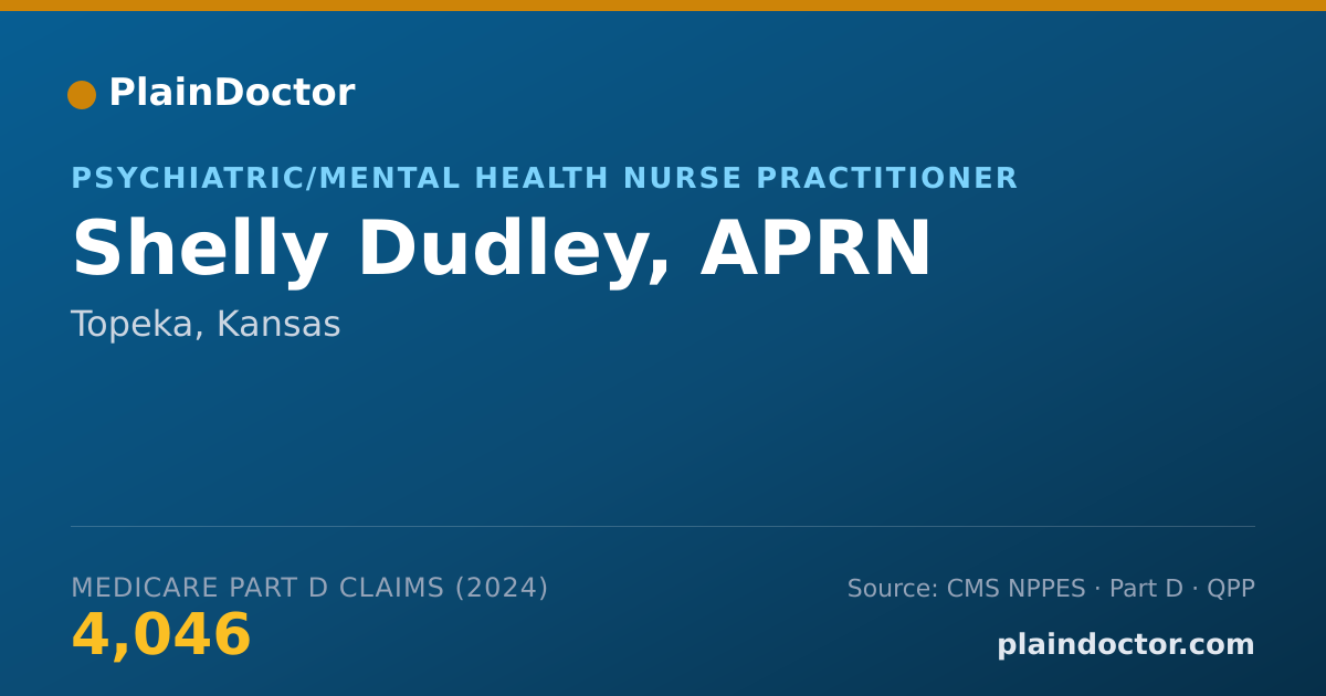 Shareable card for Shelly Dudley, APRN - Psychiatric/Mental Health Nurse Practitioner, Topeka, KS
