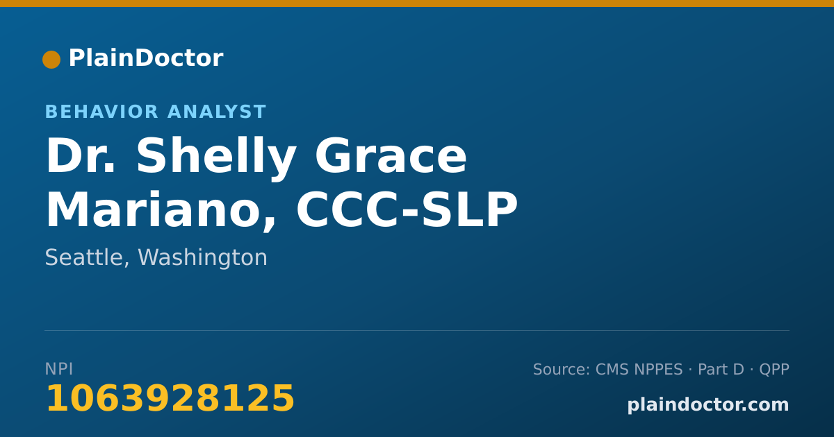Shareable card for Shelly Grace Mariano, CCC-SLP - Behavior Analyst, Seattle, WA