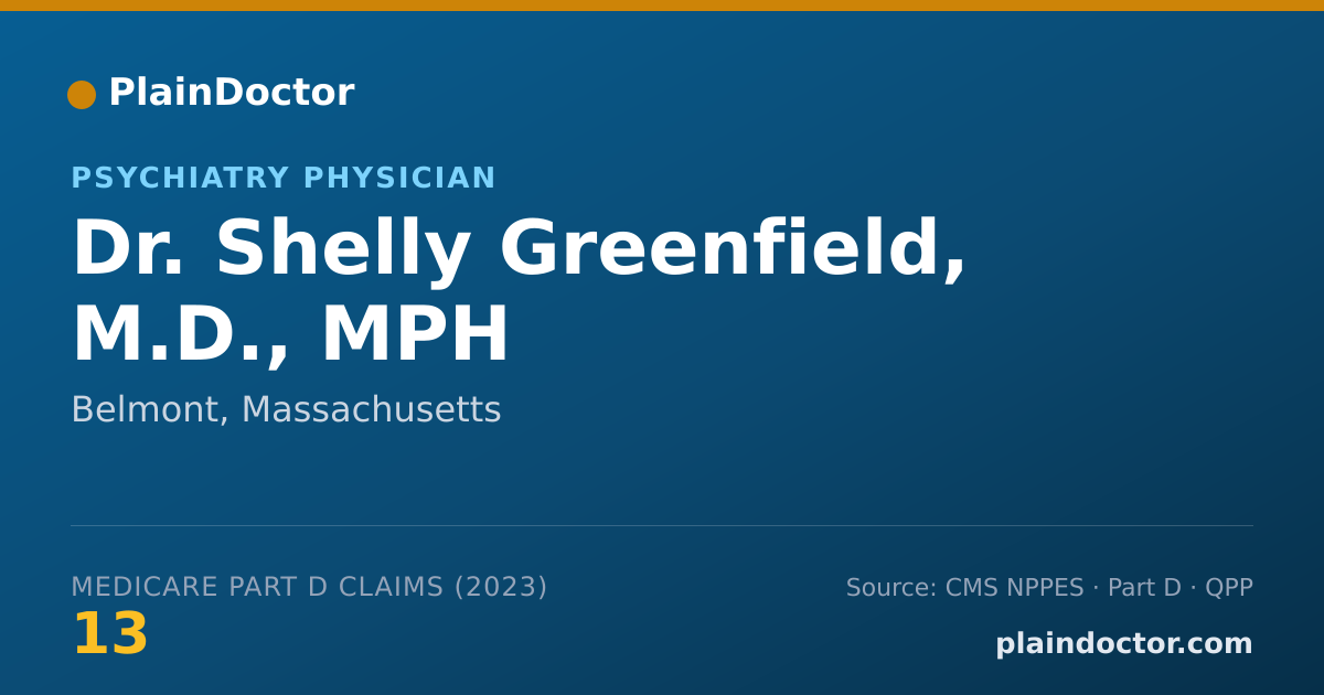 Shareable card for Shelly Greenfield, M.D., MPH - Psychiatry Physician, Belmont, MA
