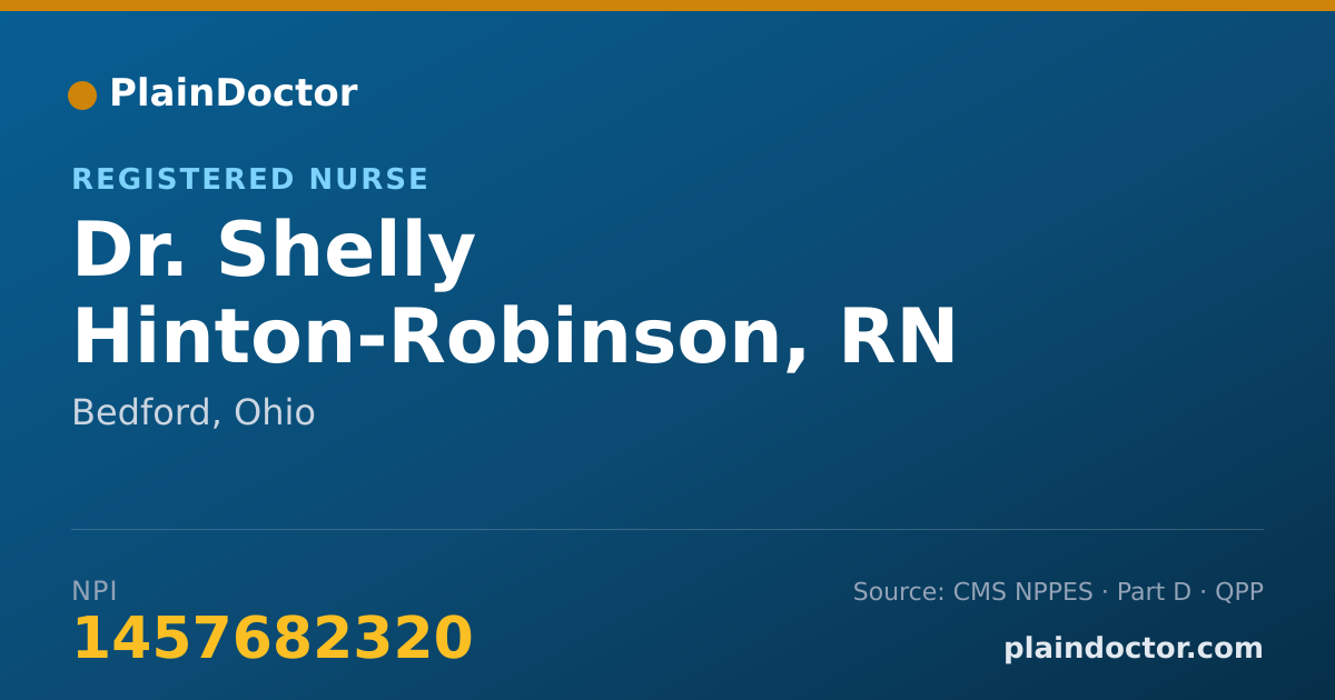 Shareable card for Shelly Hinton-Robinson, RN - Registered Nurse, Bedford, OH