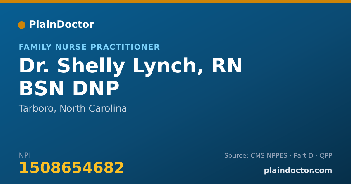 Shareable card for Shelly Lynch, RN BSN DNP - Family Nurse Practitioner, Tarboro, NC