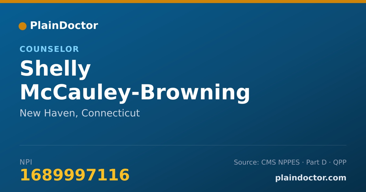 Shareable card for Shelly McCauley-Browning - Counselor, New Haven, CT