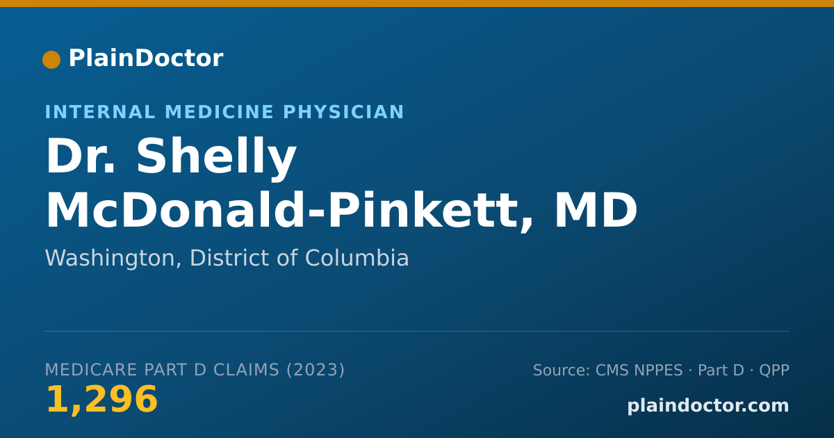 Shareable card for Shelly McDonald-Pinkett, MD - Internal Medicine Physician, Washington, DC