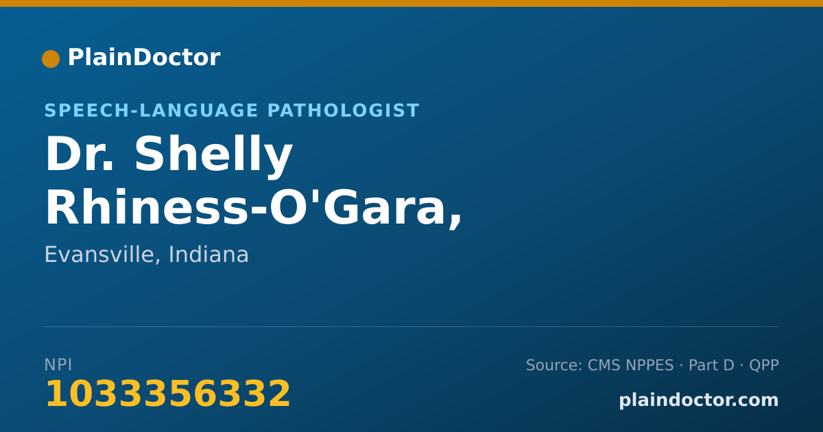 Shareable card for Shelly Rhiness-O'Gara, MS/CCC-SLP - Speech-Language Pathologist, Evansville, IN