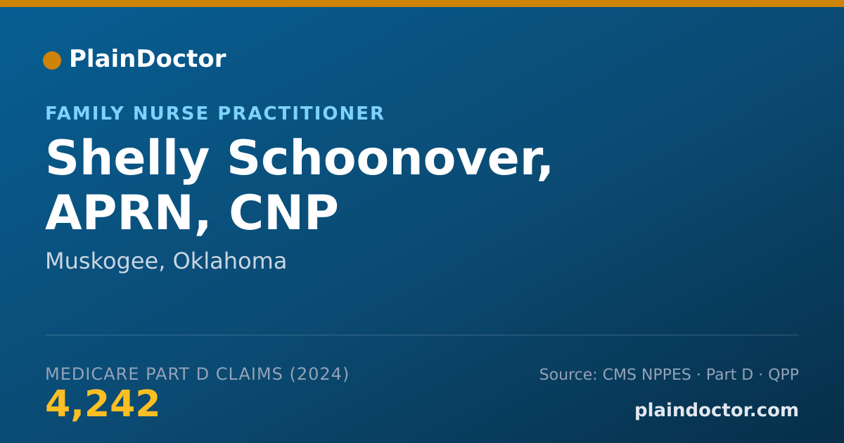 Shareable card for Shelly Schoonover, APRN, CNP - Family Nurse Practitioner, Muskogee, OK