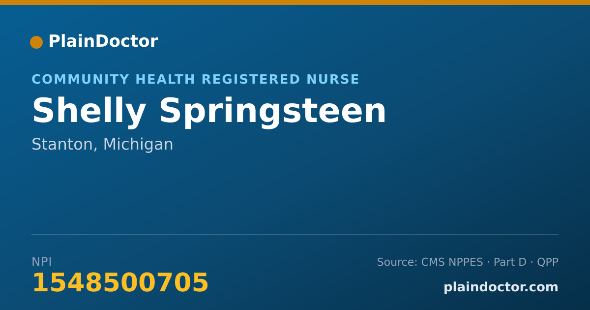 Shareable card for Shelly Springsteen - Community Health Registered Nurse, Stanton, MI