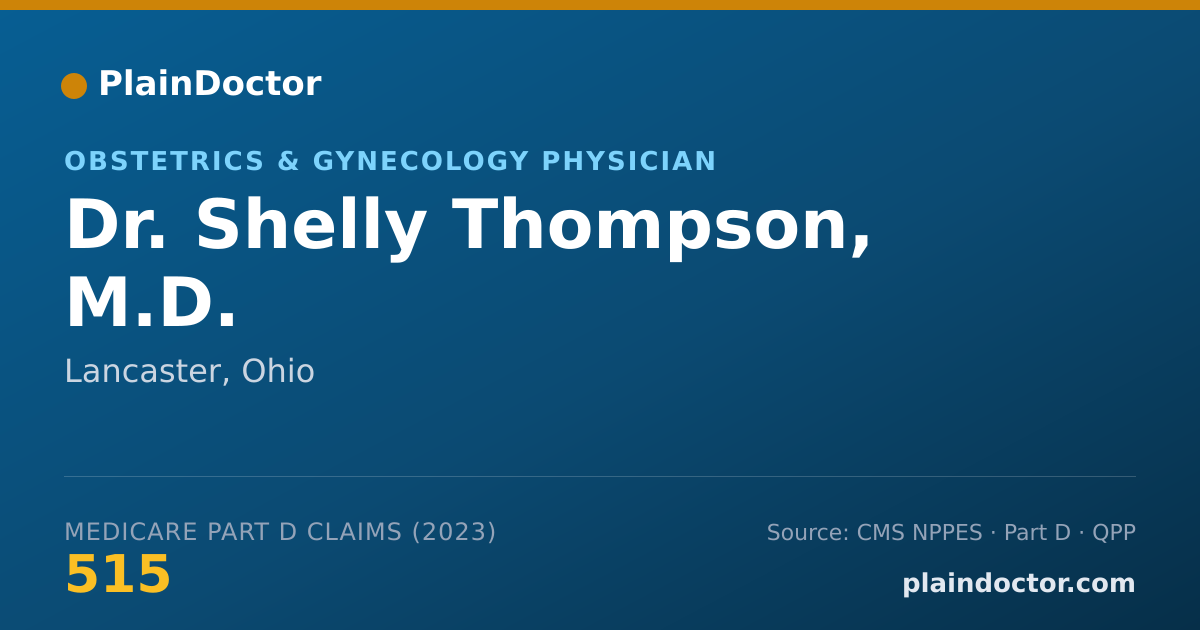 Shareable card for Shelly Thompson, M.D. - Obstetrics & Gynecology Physician, Lancaster, OH
