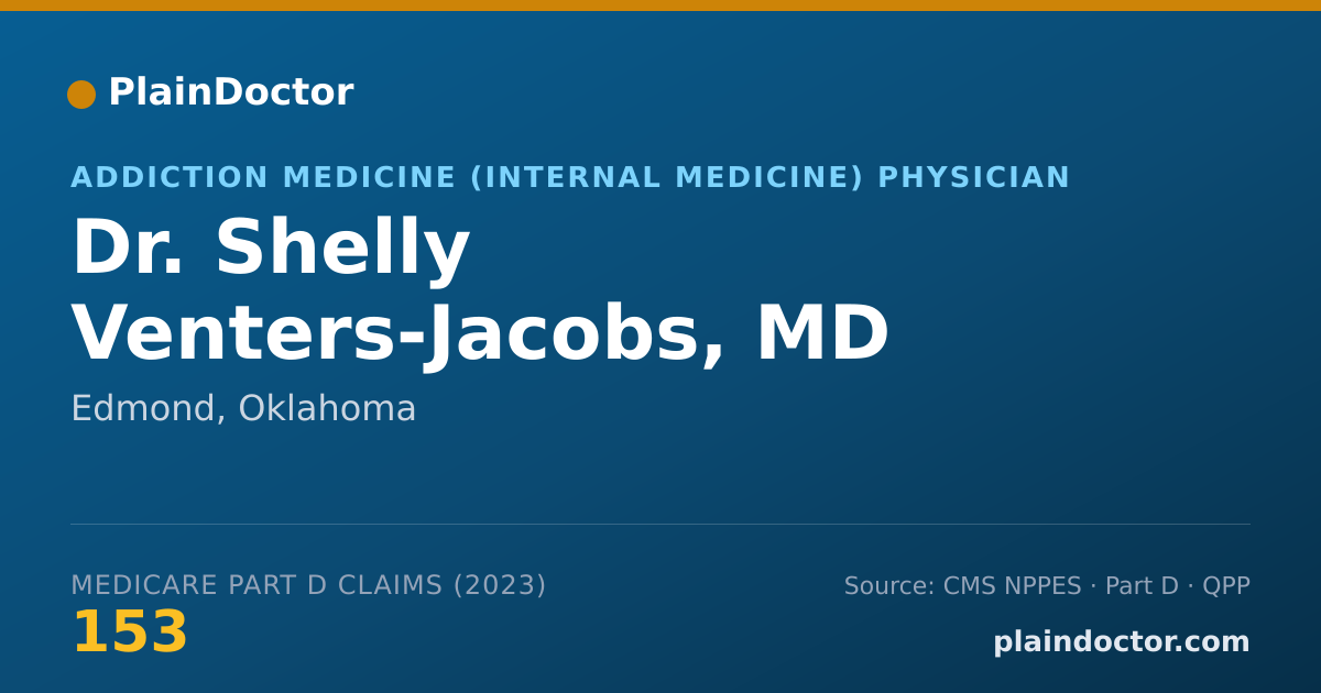 Shareable card for Shelly Venters-Jacobs, MD - Addiction Medicine (Internal Medicine) Physician, Edmond, OK