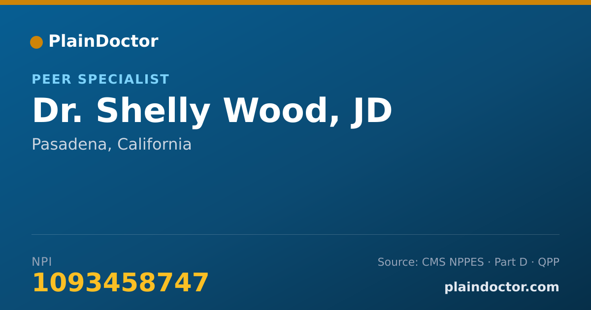 Shareable card for Shelly Wood, JD - Peer Specialist, Pasadena, CA