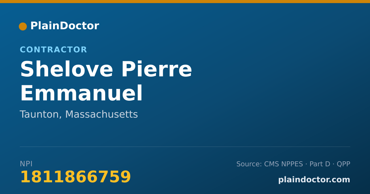 Shareable card for Shelove Pierre Emmanuel - Contractor, Taunton, MA